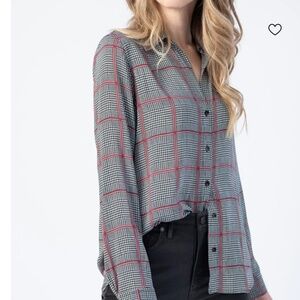 L’AGENCE NWT Nina Checkered Plaid Check Button Down Shirt Blouse S Top